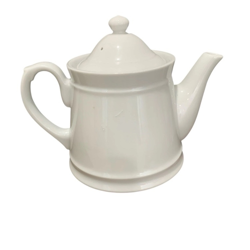 Williams Sonoma BRASSERIE White Teapot? Creamer? Glossy Finish 6”‎ Tall Japan - Picture 2 of 9
